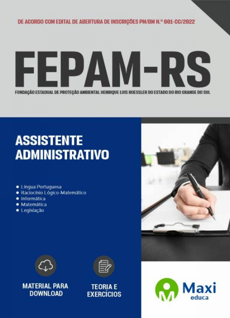 - Apostila FEPAM-RS 2022 Assistente Administrativo