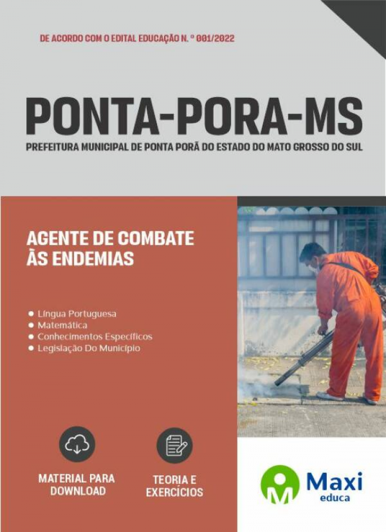 - Apostila Ponta Porã-MS 2022 Agente de Combate às Endemias