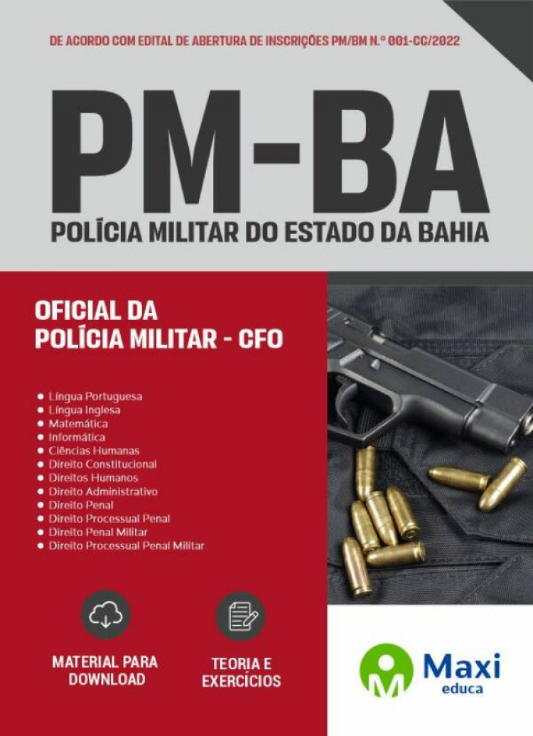 - Apostila PM-BA 2022 Oficial da Polícia Militar - CFO