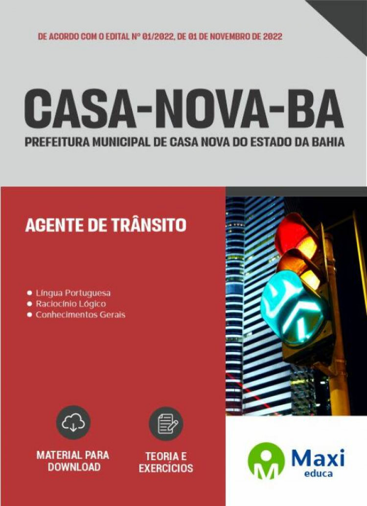 - Apostila Prefeitura de Casa Nova-BA 2022 Agente de Trânsito