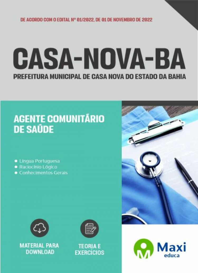 - Apostila Prefeitura de Casa Nova-BA 2022 Agente Comunitário de Saúde