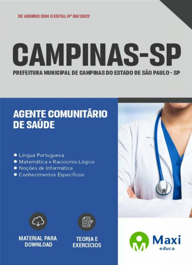 - Apostila Prefeitura de Campinas-SP 2022 Agente Comunitário de Saúde