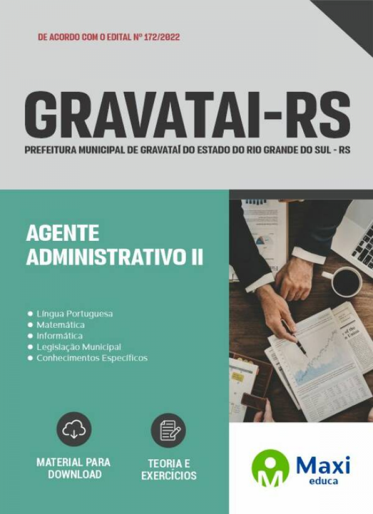 - Apostila Prefeitura de Gravataí - RS 2022 Agente Administrativo II