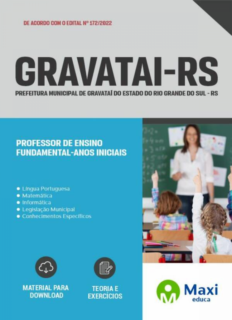 - Apostila Prefeitura de Gravataí - RS 2022 Professor de Ensino Fundamental – Anos Iniciais