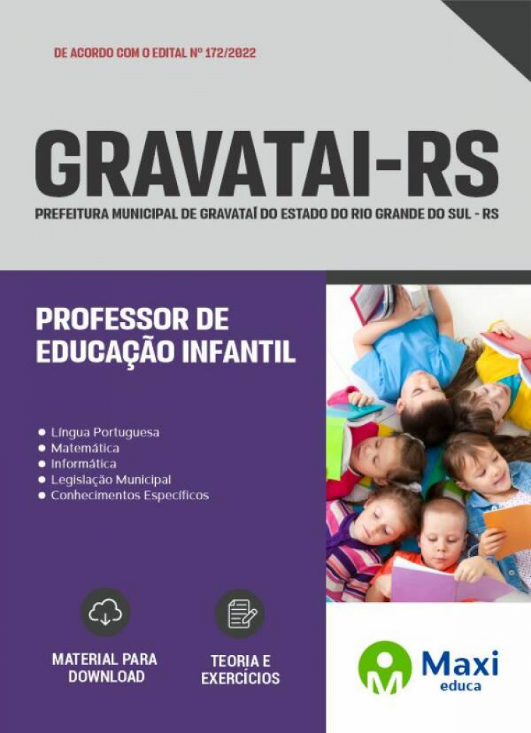 - Apostila Prefeitura de Gravataí - RS 2022 Professor de Educação Infantil