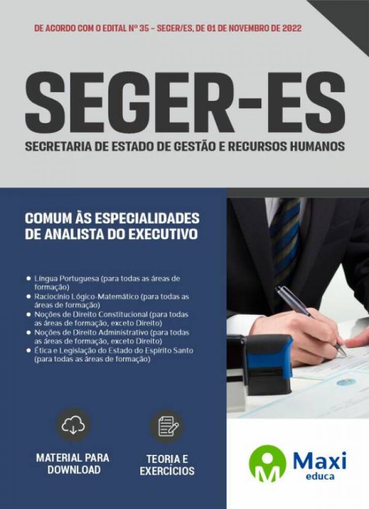 - Apostila SEGER-ES 2022 Comum às especialidades de Analista do Executivo