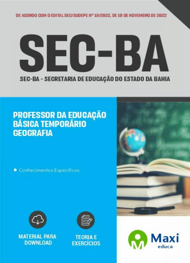 - Apostila SEC-BA 2022 Professor Da Educação Básica Temporário - Geografia