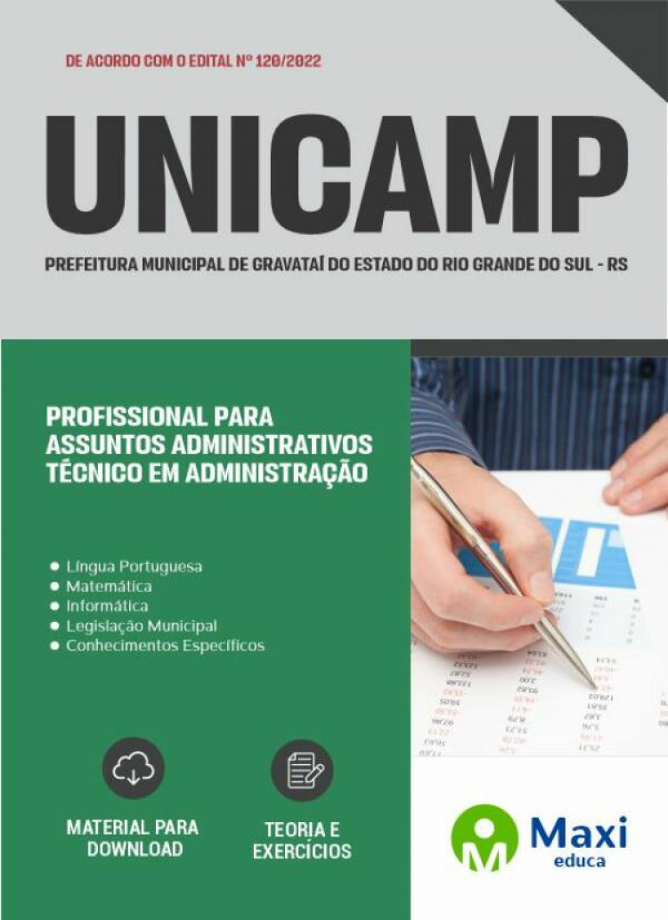 - Apostila UNICAMP 2022 Profissional para Assuntos Administrativos - Técnico em Administração