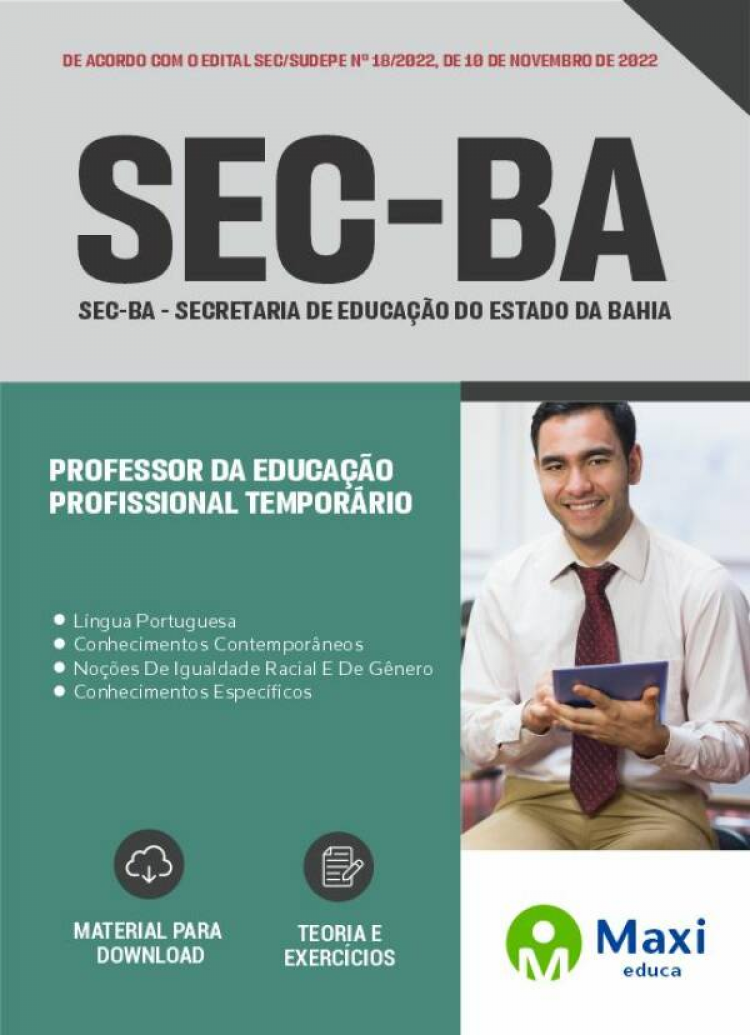 - Apostila SEC-BA 2022 Professor Da Educação Profissional Temporário