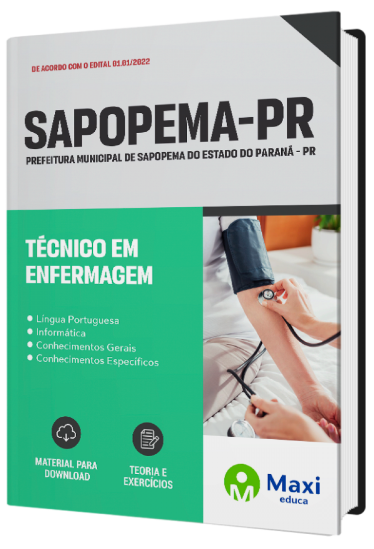 - Apostila Prefeitura de Sapopema-PR 2022 Técnico em Enfermagem