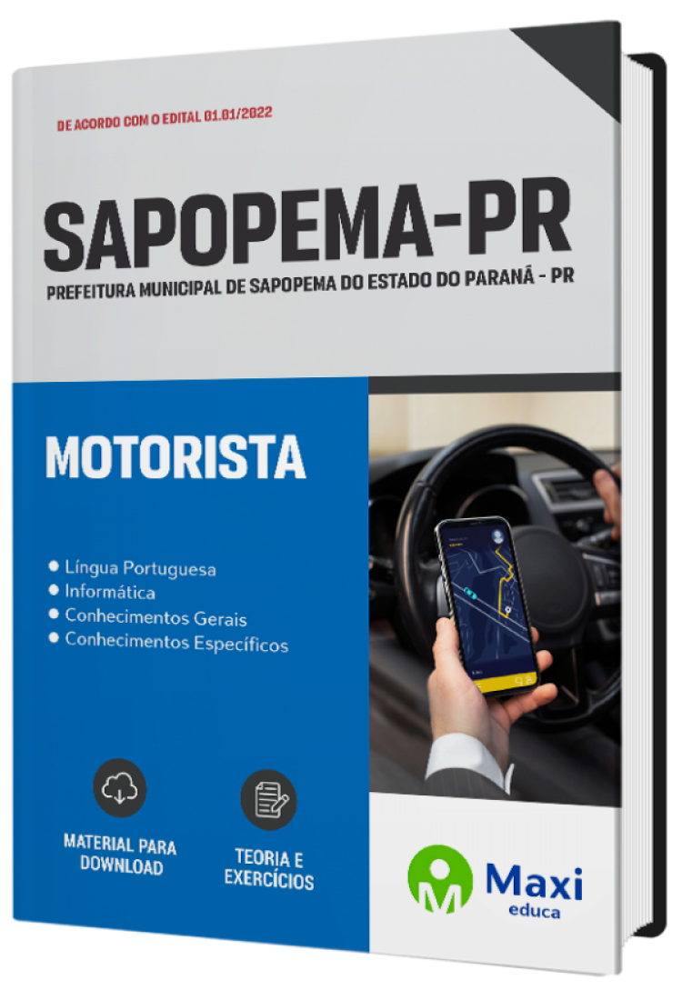 - Apostila Prefeitura de Sapopema-PR 2022 Motorista