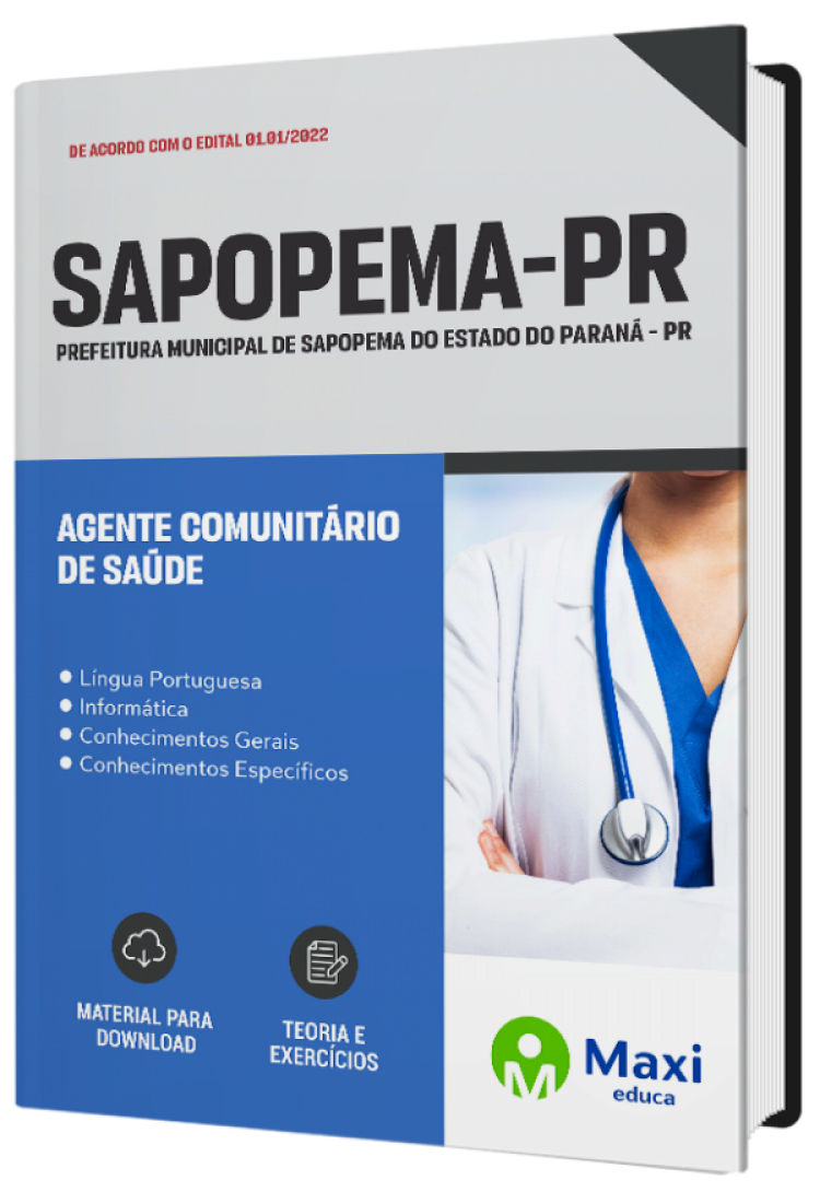 - Apostila Prefeitura de Sapopema-PR 2022 Agente Comunitário de Saúde