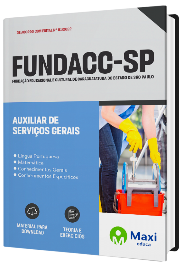 - Apostila FUNDACC-SP 2022 Auxiliar de Serviços Gerais