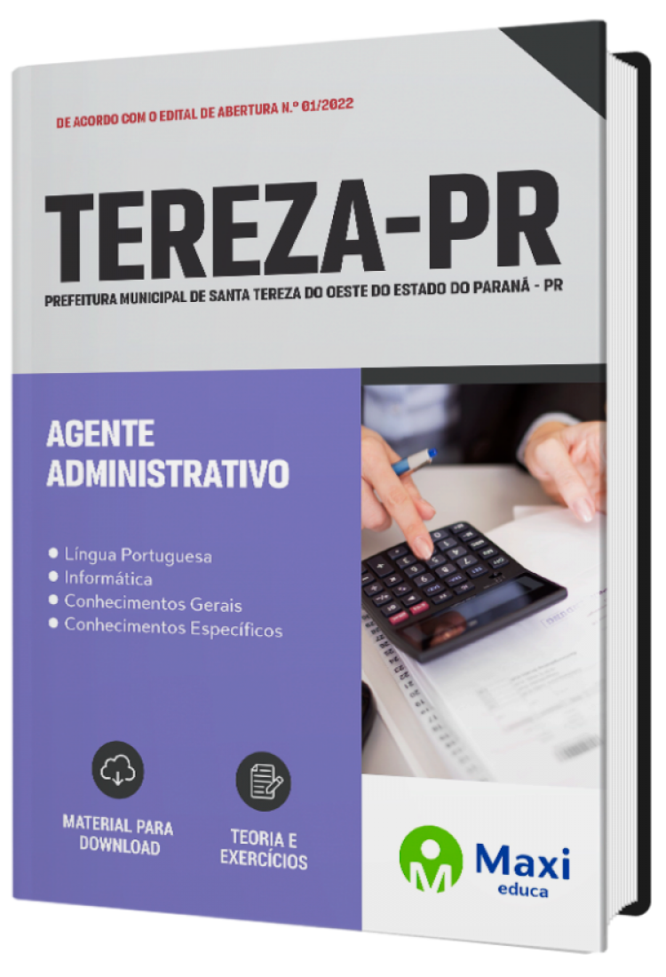 - Apostila Prefeitura de Santa Tereza do Oeste-PR 2022 Agente Administrativo