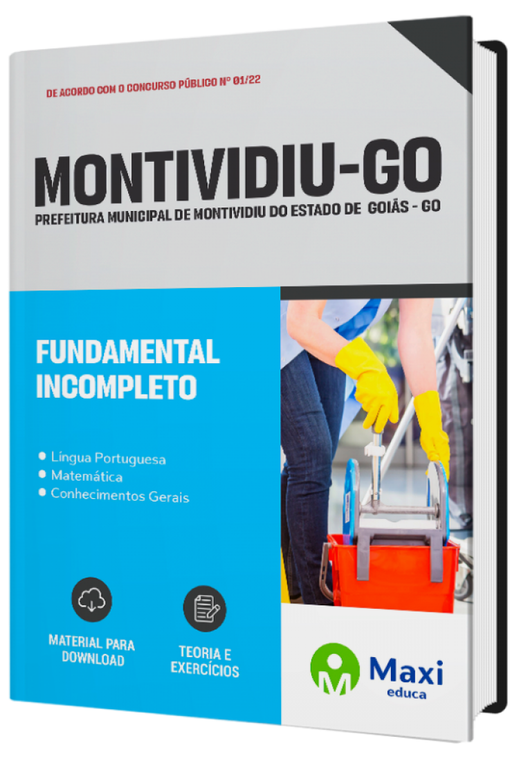 - Apostila Prefeitura de Montividiu-GO 2022 Fundamental Incompleto: Auxiliar de Serviços Gerais, Coveiro, Cozinheira, Merendeira e Motorista de Veículo Pesado