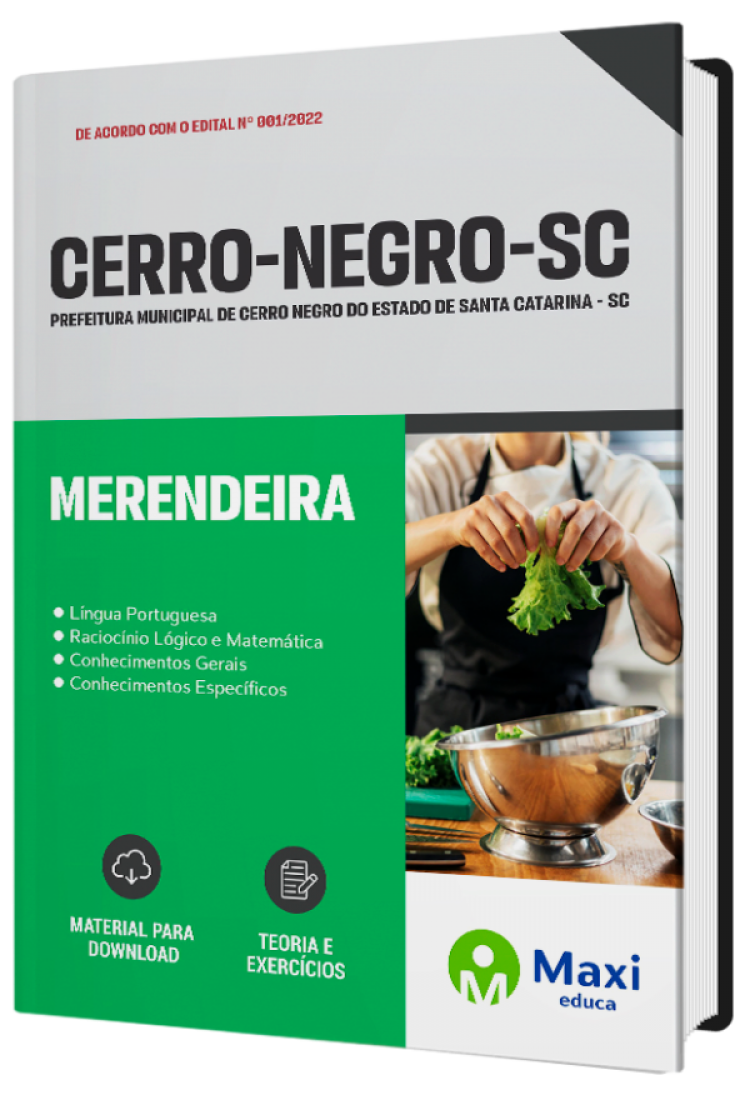 - Apostila Prefeitura de Cerro Negro-SC 2022 Merendeira