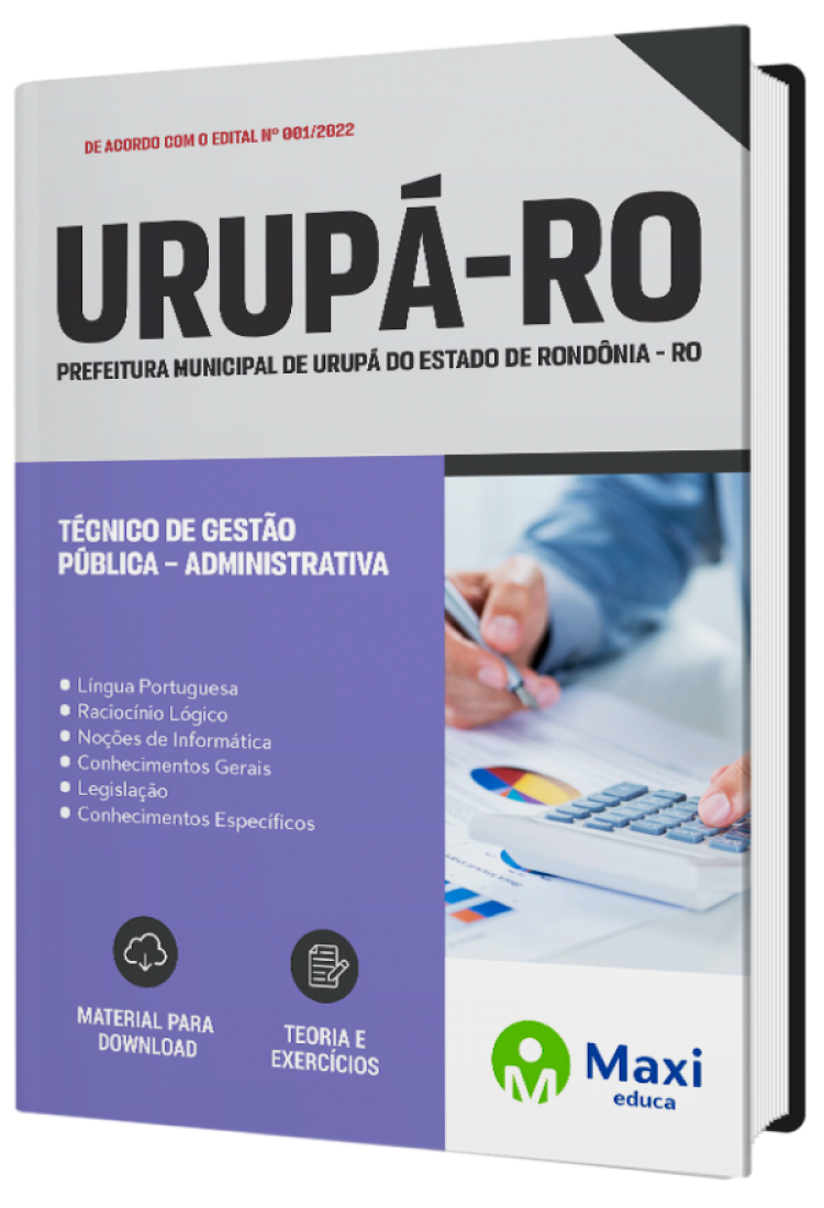 - Apostila Prefeitura de Urupá-RO 2022 Técnico de Gestão Pública – Administrativa