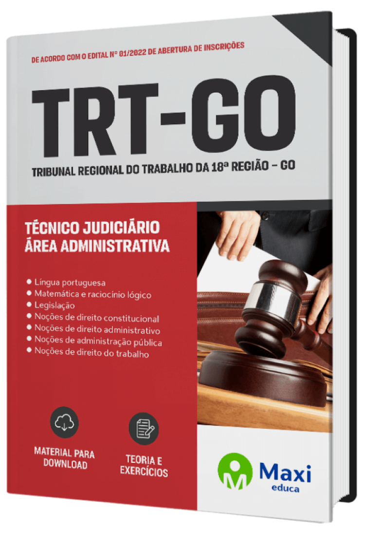 - Apostila TRT-GO 2022 Técnico Judiciário – Área Administrativa