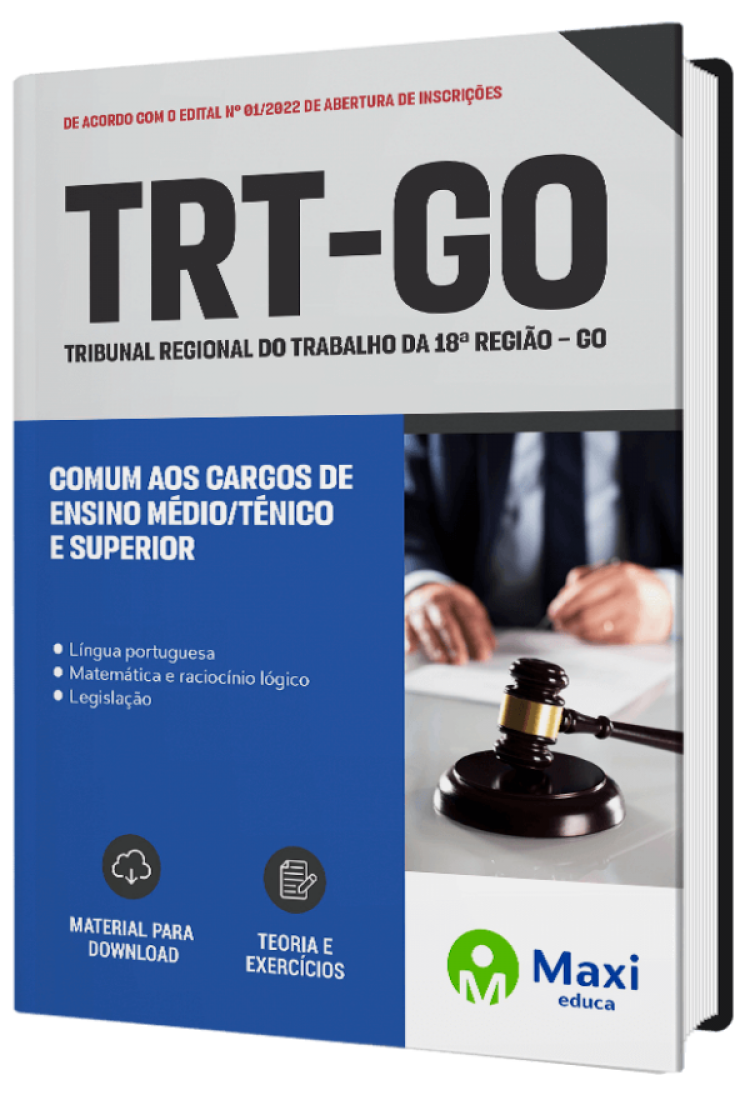 - Apostila TRT-GO 2022 Comum aos Cargos de Ensino Médio/Ténico e Superior