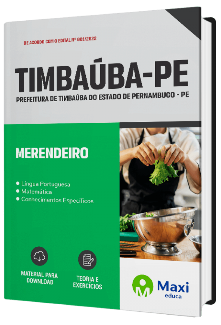 - Apostila Prefeitura de Timbaúba-PE 2022 Merendeiro