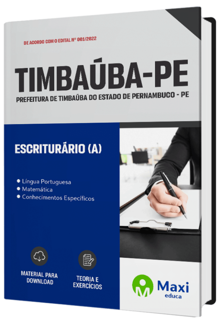 - Apostila Prefeitura de Timbaúba-PE 2022 Escriturário (a)