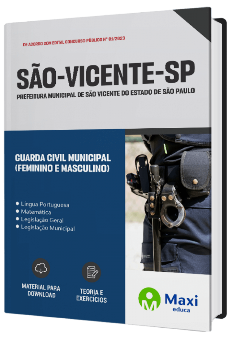 - Apostila Prefeitura de São Vicente - SP Guarda Civil Municipal (Feminino e Masculino)