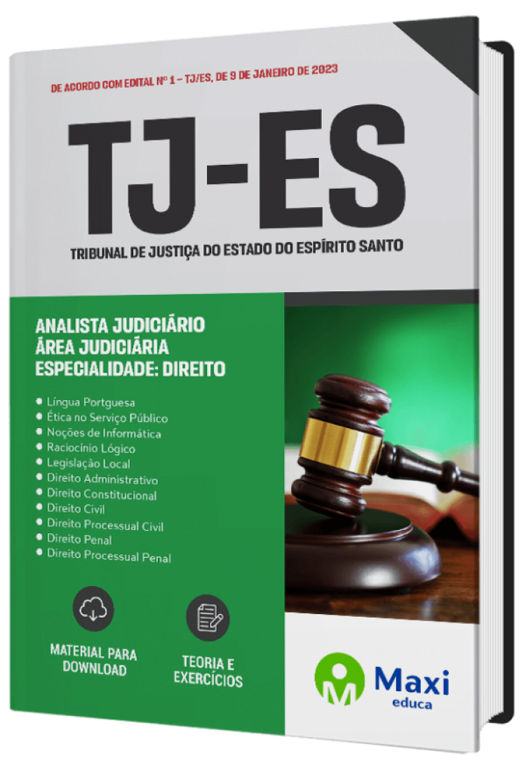 - APOSTILA TJ-ES 2023 Analista Judiciário – Área Judiciária – Especialidade – Direito