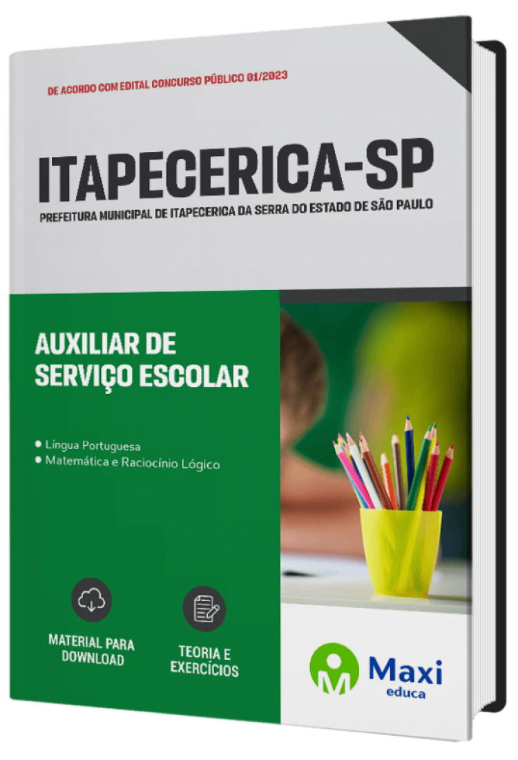 - Apostila Prefeitura de Itapecerica - SP 2023 Auxiliar de Serviço Escolar