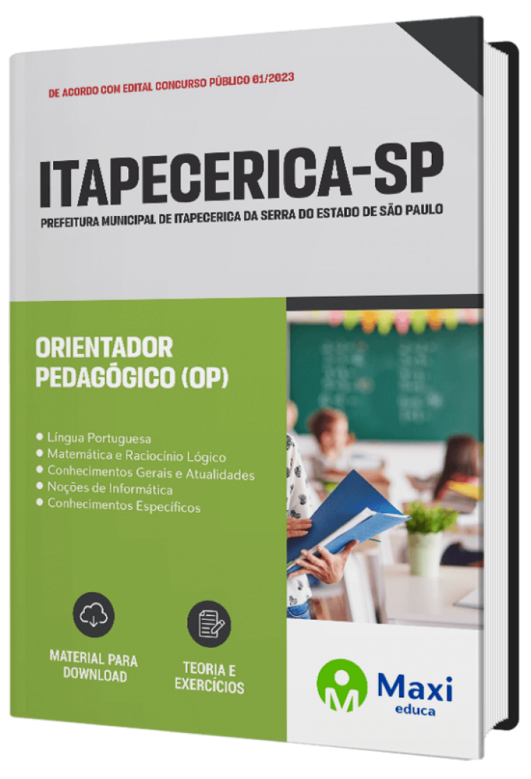 - Apostila Prefeitura de Itapecerica - SP 2023 Orientador Pedagógico (OP)