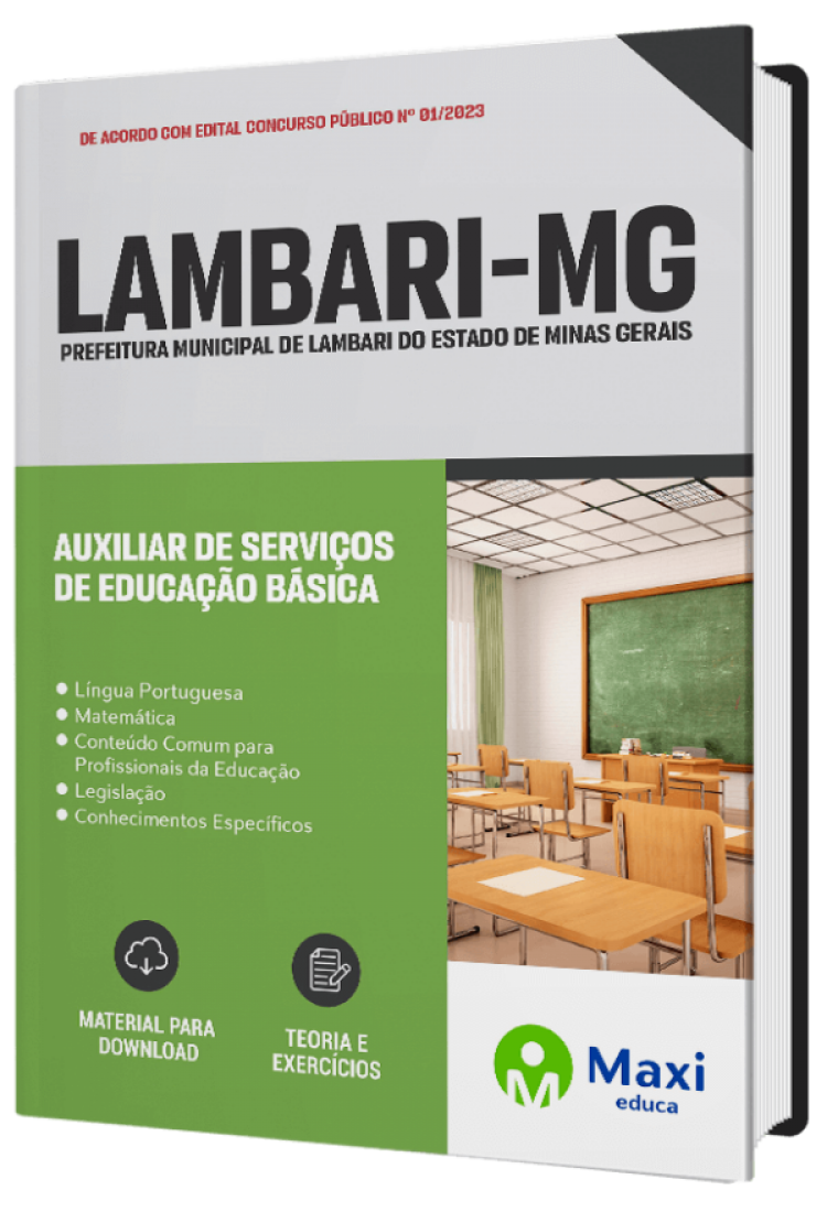 - Apostila Prefeitura de Lambari - MG 2023 Auxiliar de Serviços de Educação Básica