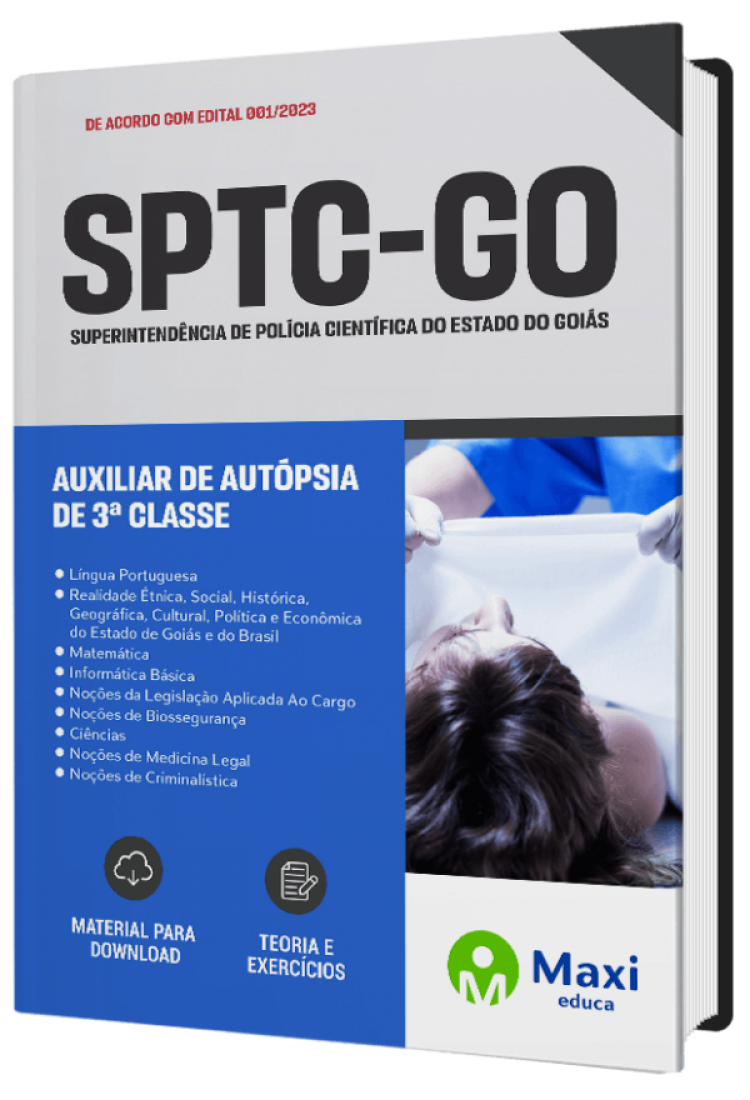 - Apostila SPTC-GO 2023 Auxiliar de Autópsia de 3ª Classe