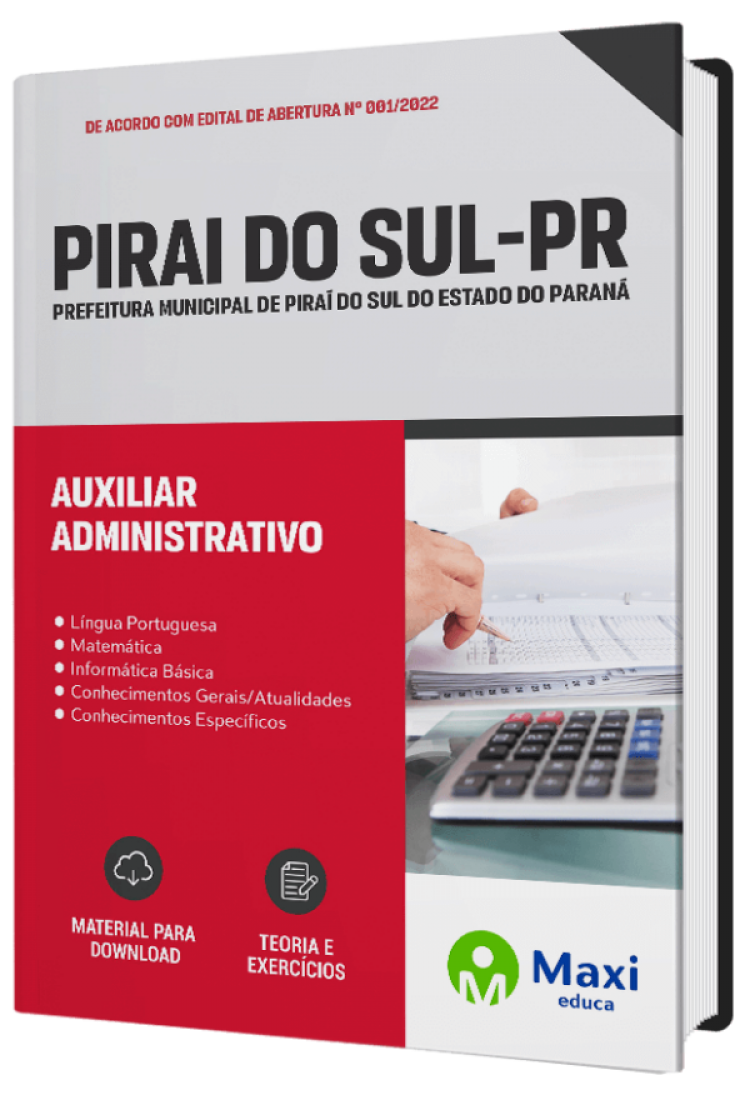 - Apostila Prefeitura de Piraí - PR 2023 Auxiliar Administrativo