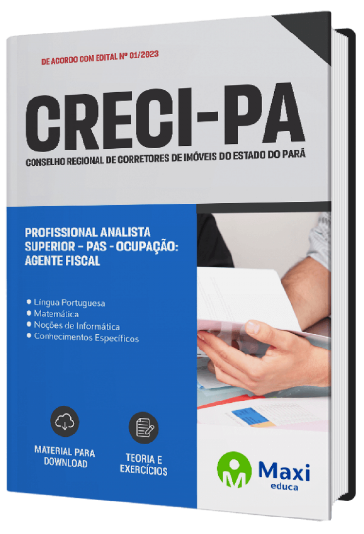 - Apostila CRECI-PA 2023 Profissional Analista Superior – PAS - Ocupação: AGENTE FISCAL