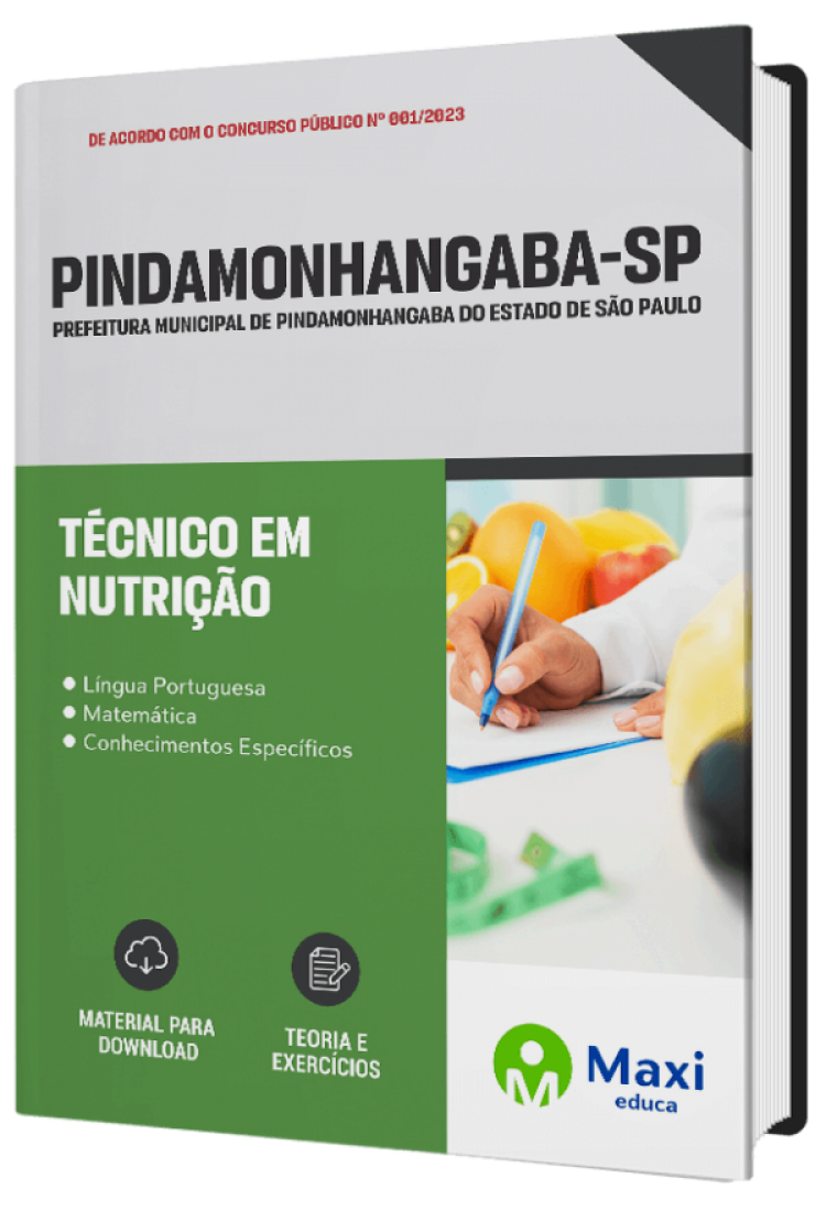 - Apostila Prefeitura de Pindamonhangaba - SP 2023 Técnico em Nutrição