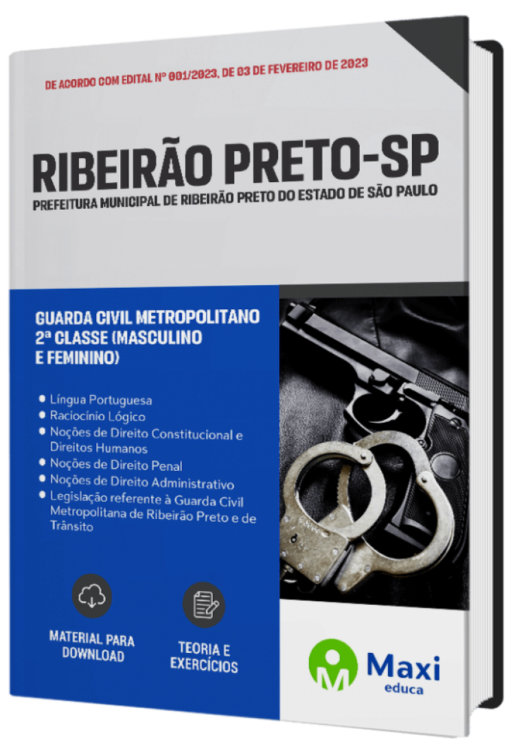 - Apostila Prefeitura de Ribeirão Preto-SP 2023 Guarda Civil Metropolitano 2ª Classe (Masculino e Feminino)