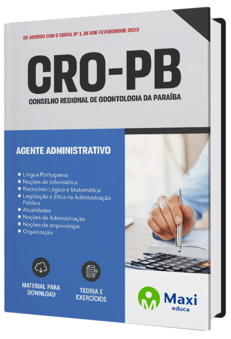 - Apostila CRO-PB 2023 Agente Administrativo