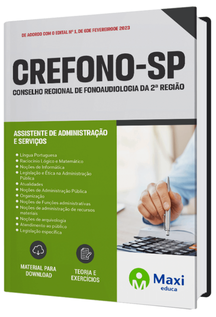 - Apostila CREFONO-SP 2023 Assistente de Administração e Serviços