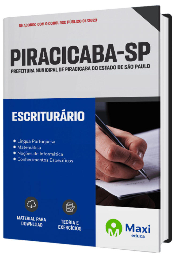 - Apostila Prefeitura de Piracicaba - SP 2023 Escriturário