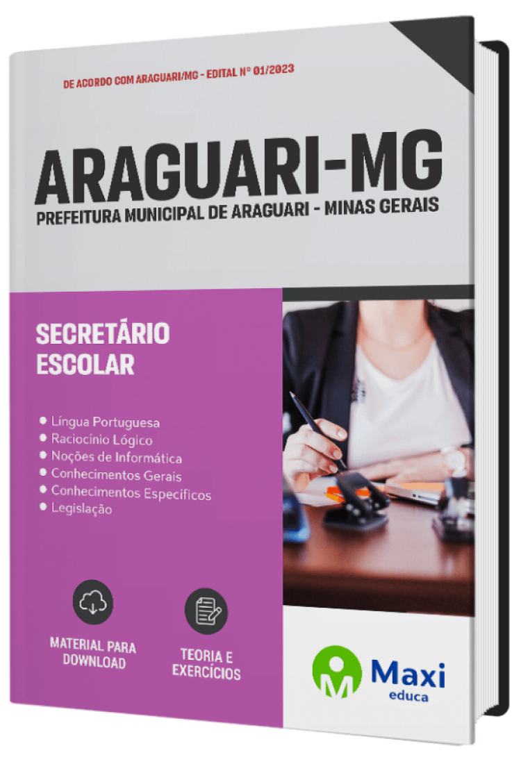 - Apostila Prefeitura de Araguari - MG 2023 Secretário Escolar