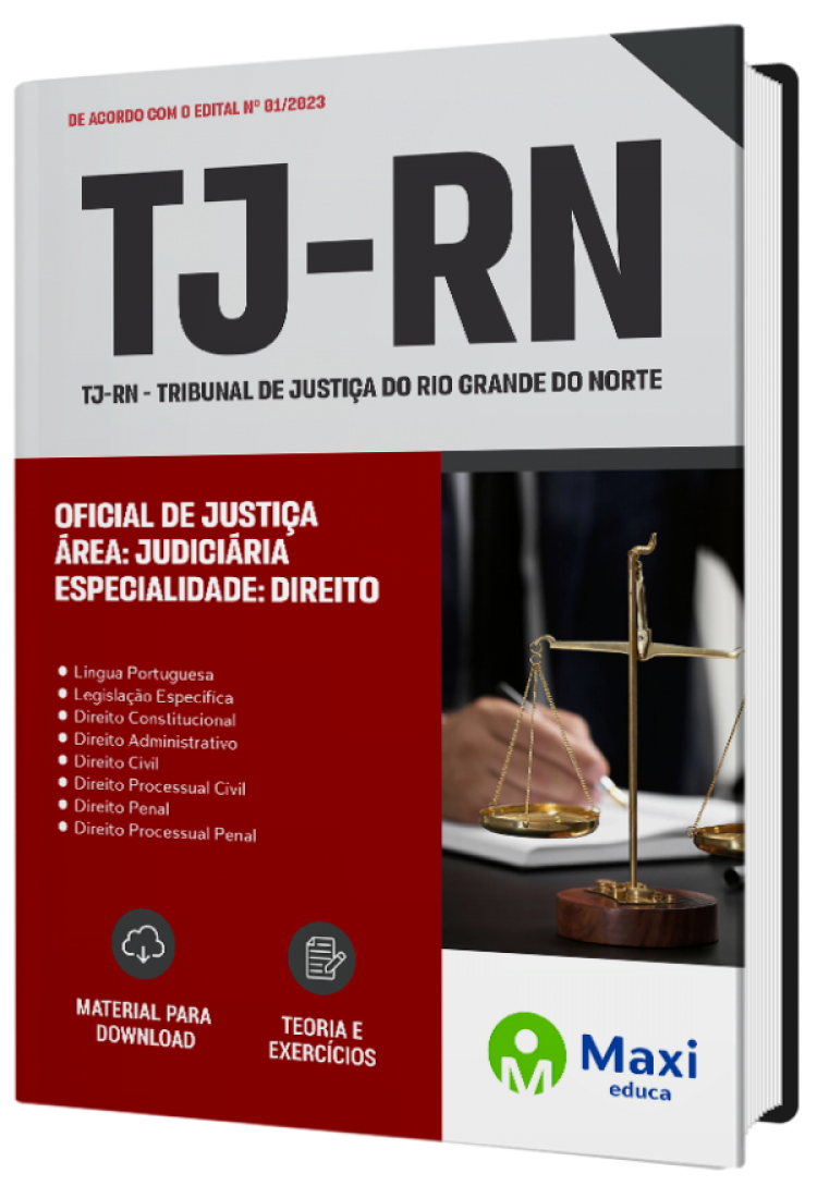 - Apostila TJ-RN - 2023 Oficial de Justiça - Área: Judiciária - Especialidade: Direito