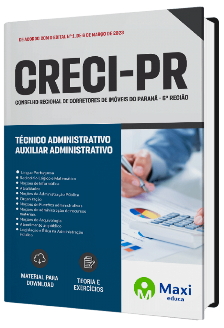 - Apostila CRECI-PR 2023 Técnico Administrativo - Auxiliar Administrativo