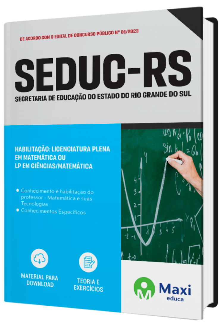 - Apostila SEDUC-RS 2023 Habilitação: Licenciatura Plena em Matemática ou LP em Ciências/Matemática