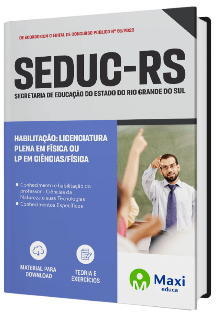 - Apostila SEDUC-RS 2023 Habilitação: Licenciatura Plena em Física ou LP em Ciências/Física