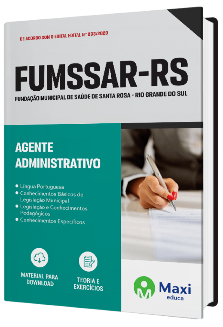 - Apostila FUMSSAR-RS 2023 Agente Administrativo