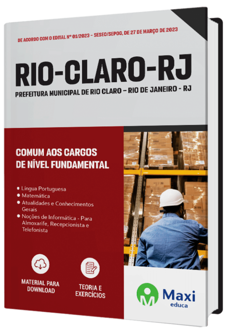 - Apostila Prefeitura de Rio Claro - RJ - 2023 Comum aos cargos de Nível Fundamental