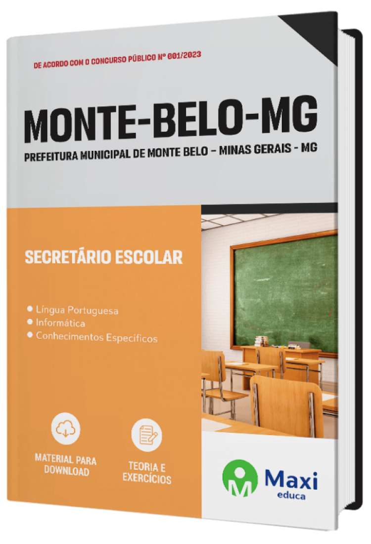 - Apostila Prefeitura de Monte Belo - MG - 2023 Secretário Escolar