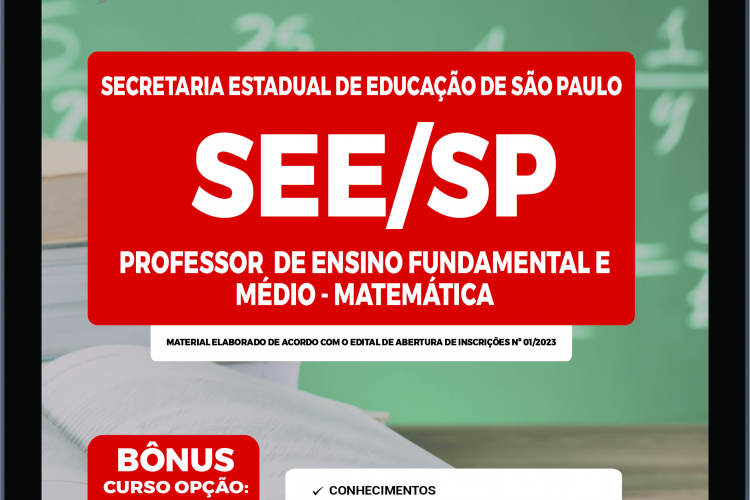 Baixar Apostila SEE-SP PDF Professor Ensino Fund/Médio - Matemática 2023