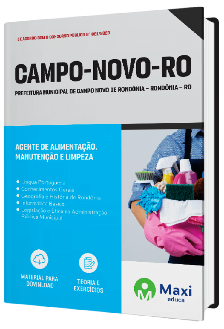 - Apostila Prefeitura de Campo Novo de Rondônia – RO - 2023 Agente de Alimentação, Manutenção e Limpeza