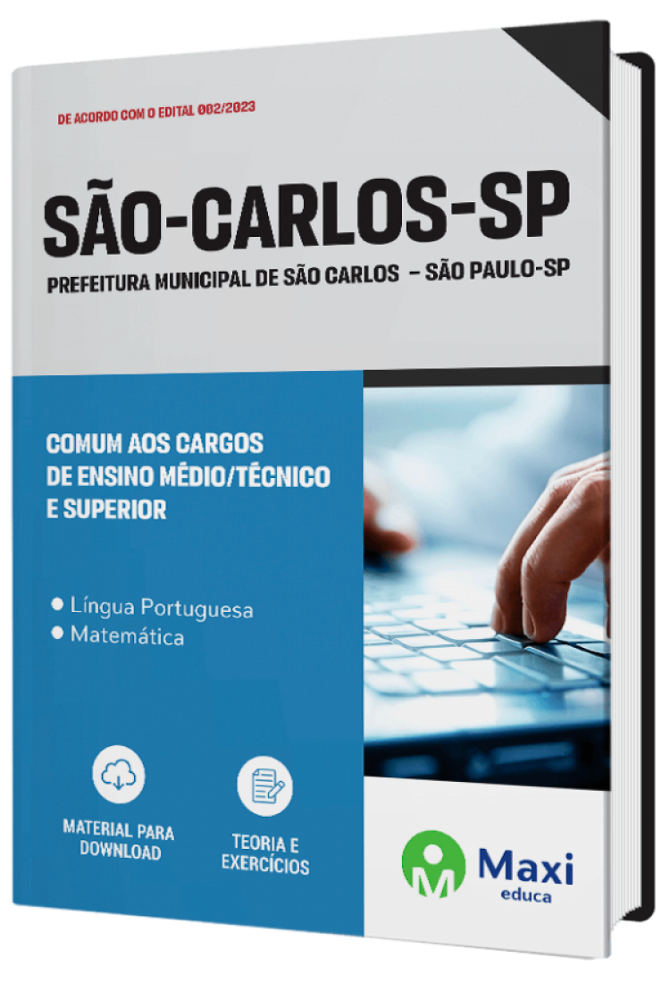 - Apostila Prefeitura de São Carlos - SP - 2023 Comum aos Cargos de Ensino Médio/Técnico e Superior