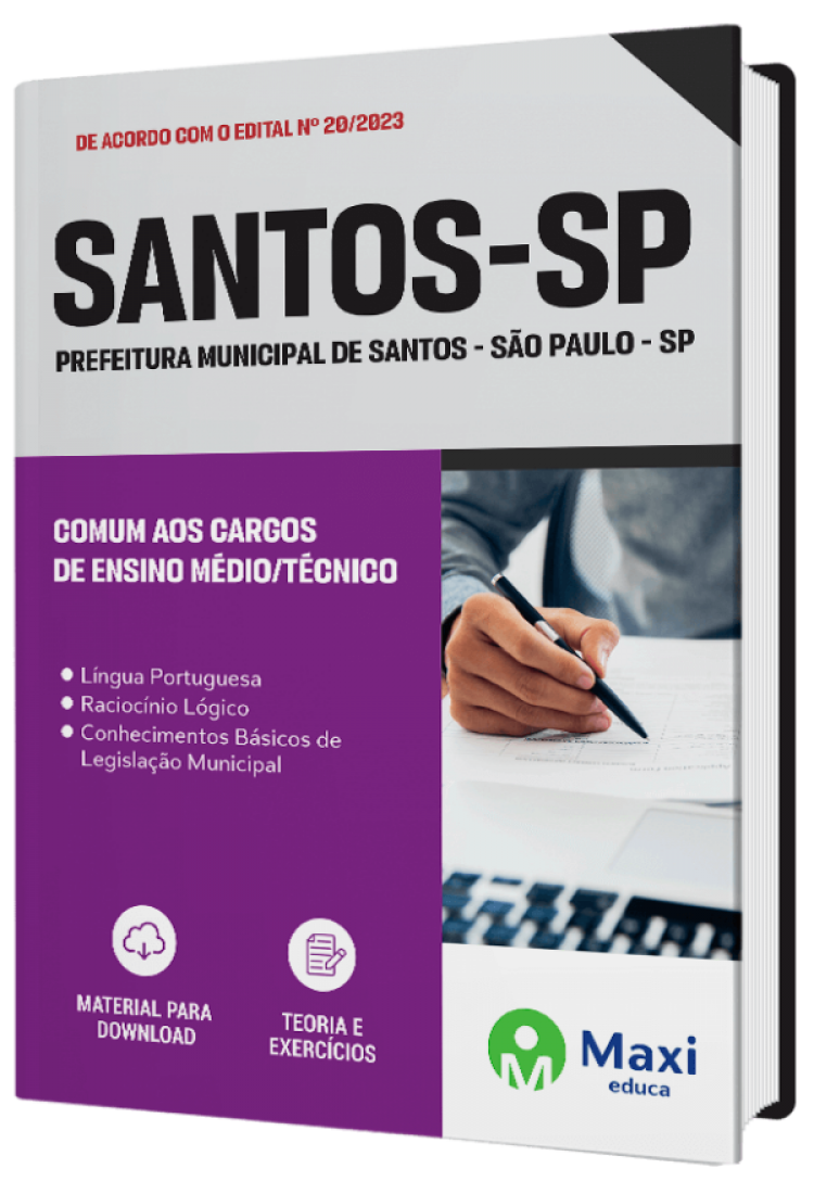 - Apostila Prefeitura de Santos - SP - 2023 Comum aos Cargos de Ensino Médio/Técnico